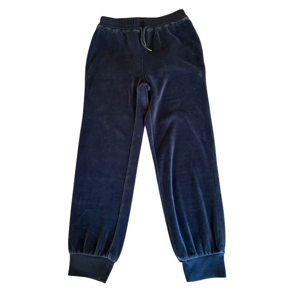 Madewell MWL Velour Crewneck Sweatshirt And Slim Joggers Set Womens XS Navy Blue